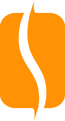 Ricco Coffee – Signature Bean Logo Icon Stylized orange coffee bean icon used in Ricco Coffee Company branding